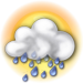 Partly sunny with showers